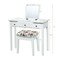 2-in-1 Vanity Table and Writing Desk with Mirror Storage and Stool Space Saving Design